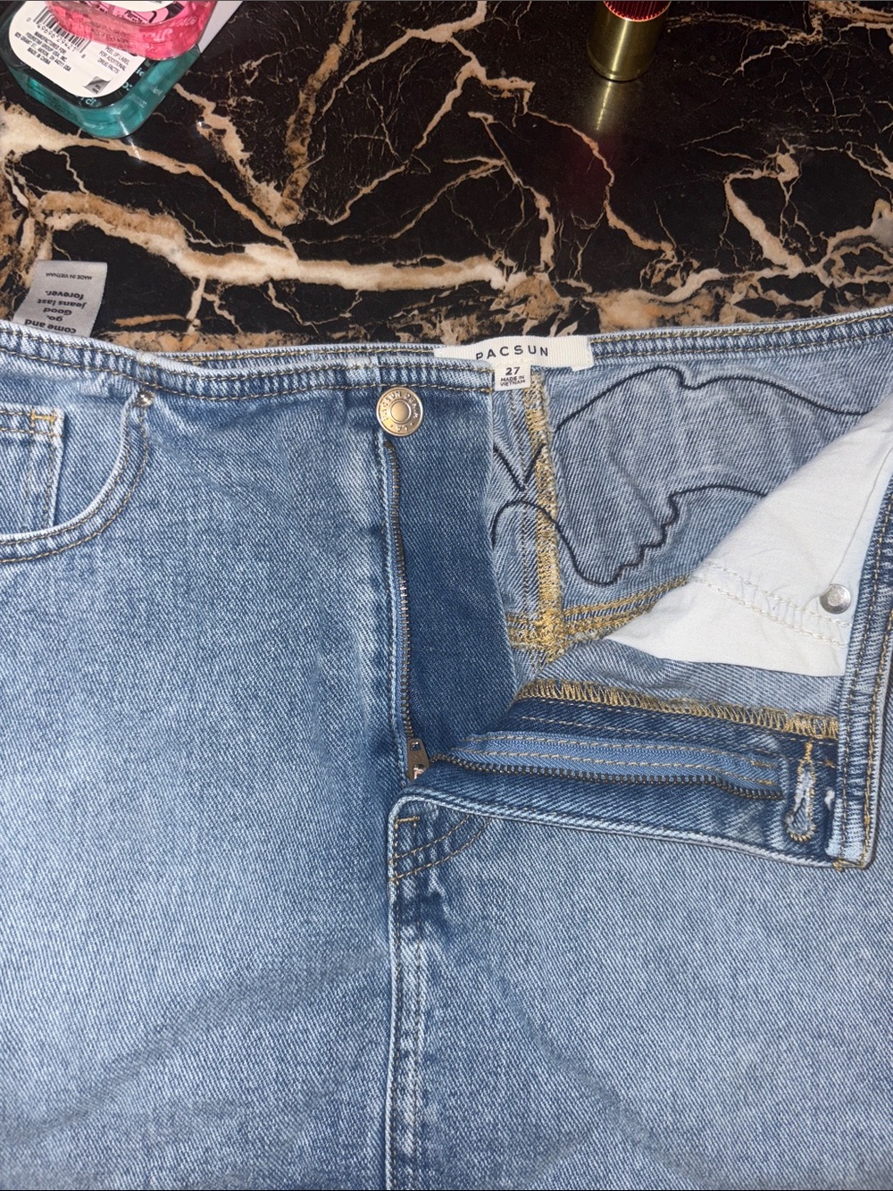 PacSun Light Blue High-Rise Denim Skirt tried on once but didn’t fit my daughter